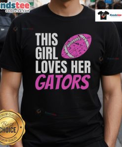 Alt Text: Good This Girl Loves Her Gators Ladies Halftime Notch T-Shirt featuring a stylish design for Gators fans.