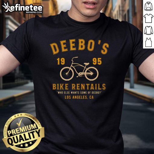 Good Vintage Deebo's Bike Rentals T-Shirt featuring retro design, ideal for cycling enthusiasts and vintage fashion lovers.