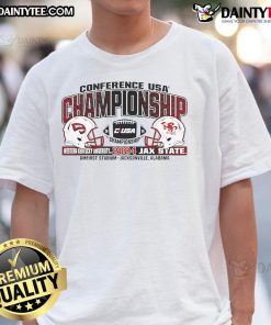 2024 Western Kentucky Hilltoppers C-USA Football Jax-WKU Matchup T-Shirt featuring team colors and logo design.