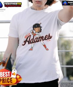 Good Willy Adames San Francisco caricature T-shirt featuring a colorful illustration of the player with iconic city landmarks.