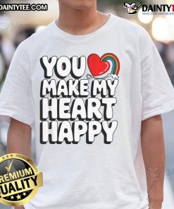 Alt Text: Good You Make My Heart Happy T-Shirt featuring a cheerful graphic design, perfect for spreading positivity and joy.