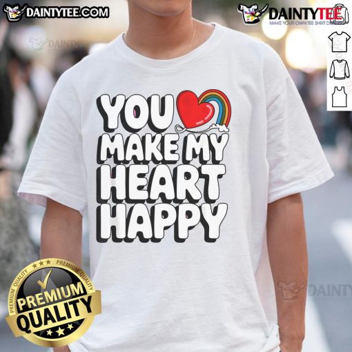 Alt Text: Good You Make My Heart Happy T-Shirt featuring a cheerful graphic design, perfect for spreading positivity and joy.