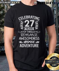 Happy Celebrating 27 Years Of Love Anniversary T-Shirt design featuring a vibrant, heartfelt graphic and celebratory colors.