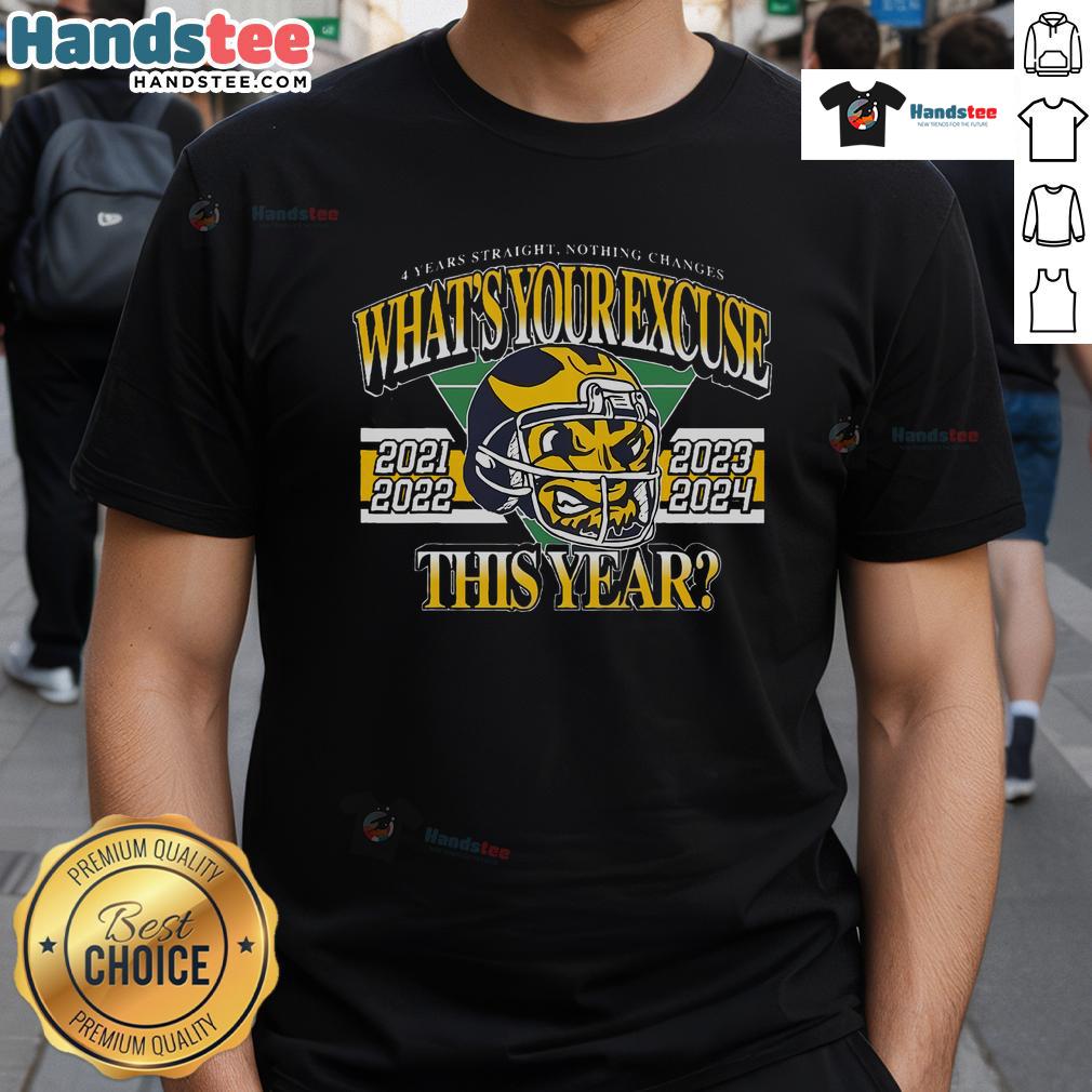 Hot 4 Years Straight Nothing Change What'S Your Excuse This Year T Shirt Hot 4 Years Straight Nothing Change What'S Your Excuse This Year T-Shirt design featuring bold text and vibrant colors.