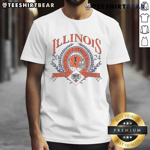 Hot 84 Blanc Illinois Fighting Illini 2024 Citrus Bowl T-Shirt featuring team logo and vibrant design for fans.
