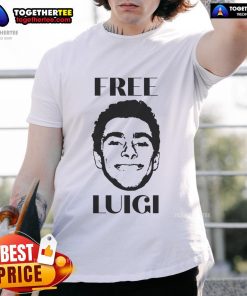Stylish Hot Free Luigi Mangione T-Shirt displayed on a mannequin, featuring vibrant colors and unique design elements.