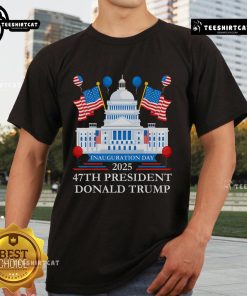 Hot President Donald Trump Inauguration Day 2025 T-Shirt featuring bold graphics and vibrant colors celebrating the event.