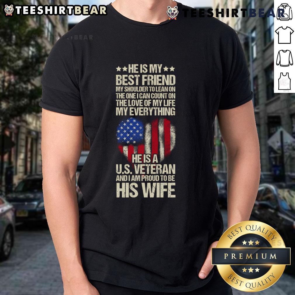 Hot Us Veteran Wife Saying Proud Us Veteran Wife T Shirt Alt Text: Hot US Veteran Wife wearing a Proud US Veteran Wife T-Shirt, showcasing patriotic pride and support for military service.