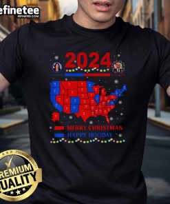 Nice 2024 Electoral Map Christmas T-Shirt featuring Trump landslide design, perfect for holiday celebrations and political events.