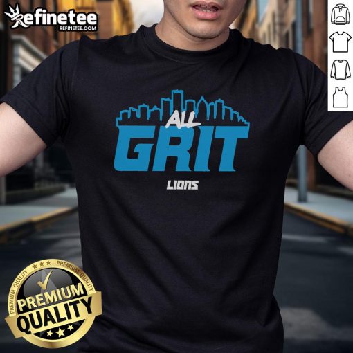 Nice All Grit Detroit Lions T-Shirt featuring bold team logo and vibrant colors, perfect for fans and game day attire.