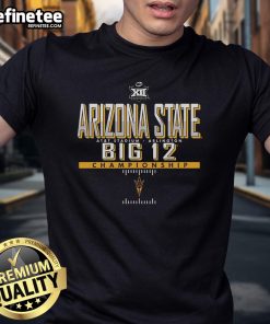 2024 Big 12 Football Championship T-Shirt in maroon for Arizona State Sun Devils fans, showcasing team pride and style.
