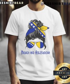 Nice Bosnian girl wearing a 'Bosniaks Girl' t-shirt, showcasing pride in Bosnia and Herzegovina culture.