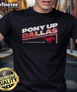 Nice College Football Playoff 2025 SMU slogan T-shirt featuring vibrant graphics and team colors for fans.