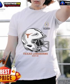 Alt Text: Texas Longhorns Helmet T-Shirt for Nice College Football Playoff 2025, featuring bold team colors and logo.