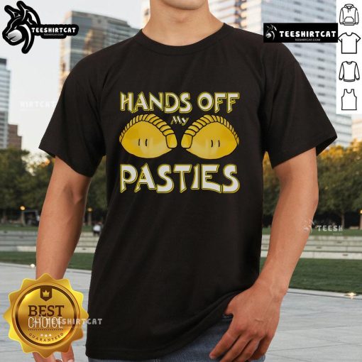 Nice Cornish Pasty T-Shirt featuring 'Fun Hands Off My Pasties' design, perfect for Cornwall food lovers and pasty enthusiasts.