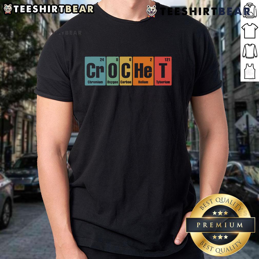 Nice Crochet Periodic Elements Funny Colorful Chemistry T Shirt Colorful crochet periodic elements design on a funny chemistry T-shirt, perfect for science lovers and educators.