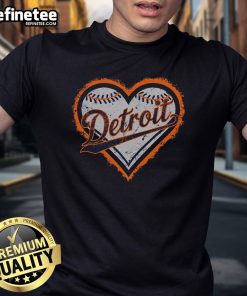 Nice Detroit Heart T-Shirt featuring a vibrant heart design representing Detroit's love and spirit, perfect for locals and visitors.