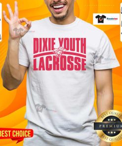 Nice Dixie Youth Lacrosse T-Shirt featuring vibrant team colors and logo, perfect for young lacrosse players.