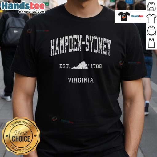 Vintage Hampdensydney Virginia VA athletic t-shirt featuring classic design and comfortable fit, perfect for sports enthusiasts.