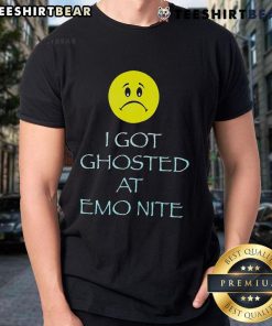 Funny 'Nice I Got Ghosted At Emonite' T-Shirt design featuring playful ghost graphics and bold text.