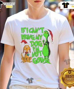 Alt Text: Funny 'Nice If I Can't Bring Dog I'm Not Going' Merry Christmas T-Shirt design with festive graphics and text.