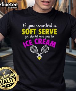 Soft Serve Ice Cream Tennis T-Shirt featuring a fun graphic and playful text for ice cream lovers and tennis fans.