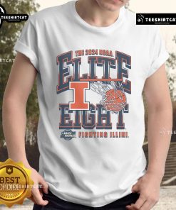 Nice Illinois Mbb 2024 Elite Eight T-Shirt featuring vibrant graphics celebrating the team's success in the tournament.