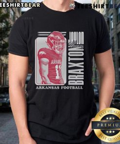 Cartoon design of Jaylon Braxton on an Arkansas football t-shirt, perfect for fans and collectors.