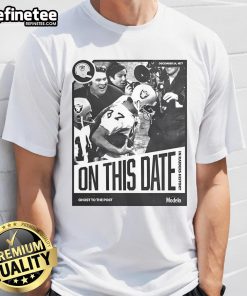 Ken Stabler Raiders history T-shirt featuring 'Ghost to the Post' design from December 24, 1977, Las Vegas Raiders.