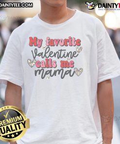 Nice Mama Valentine Womens T-Shirt featuring cute Valentine's Day design, perfect for celebrating love and motherhood.