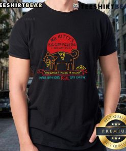 Nice Mr Kitty's Big Gay Pizzeria T-Shirt featuring vibrant colors and playful design for the gayest pizza in town.