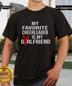 Alt Text: Nice My Favorite Cheerleader Is My Friend Cheer Friend T-Shirt in vibrant colors, perfect for cheerleading fans.