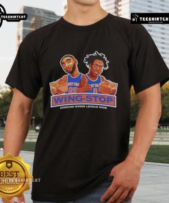 Nice New York Knicks Wing Stop Cooking Wings League Wide T-Shirt featuring vibrant team colors and logo design.