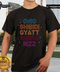 Nice Ohio Skibidi Gyatt Rizz T-Shirt featuring vibrant graphics and a stylish design, perfect for casual wear.