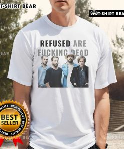 Nice Refused Are Fucking Dead Tour 2025 T-Shirt featuring the tour schedule in bold graphic design.