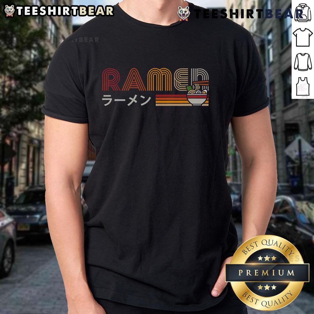 Nice Retro Ramen T Shirt Nice Retro Ramen T-Shirt featuring a vintage ramen bowl design in vibrant colors on a trendy tee.