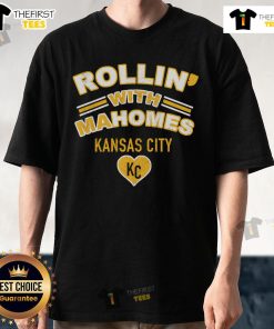 Stylish 'Nice Rollin With Mahomes' Kansas City T-Shirt featuring vibrant graphics and a comfortable fit for fans.