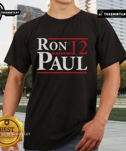 Retro vintage Ron Paul for President 2012 T-shirt featuring bold graphics, perfect for election enthusiasts and collectors.