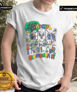 Nice Stay Cool Elementary T-Shirt featuring vibrant colors and fun design, perfect for kids' casual wear.