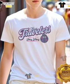 Nice Time Travelers Property of Timey Wimey University T-Shirt featuring a fun design for fans of time travel and sci-fi.