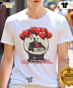 Nice Trump Is My Valentine Retro Valentine Snow Globe T-Shirt featuring a playful design perfect for Valentine's Day.