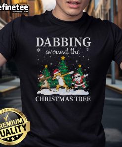 Alt Text: Cute Xmas Dabbing Cheetah Reindeer Santa Christmas Dab T-Shirt design featuring a playful dabbing cheetah.