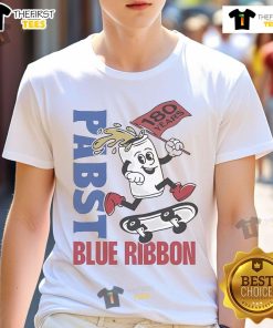 Official 180 Skate Heather Pabst Blue Ribbon T-Shirt featuring a stylish design perfect for skateboarding enthusiasts.
