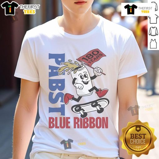 Official 180 Skate Heather Pabst Blue Ribbon T-Shirt featuring a stylish design perfect for skateboarding enthusiasts.