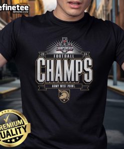 Alt Text: Official 84 Black Army Black Knights 2024 AAC Football Conference Champions Locker Room T-Shirt display