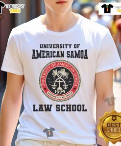 Official American Samoa Law School T-Shirt featuring school logo and vibrant design for proud law students and alumni.