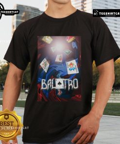 Official Balatro Game Wall Art 2024 Tour T-Shirt featuring vibrant graphics and tour details for fans and collectors.