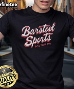 Official Barstool Sports Boston MA T-Shirt featuring the iconic logo and vibrant design, perfect for sports fans.
