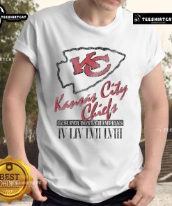 Official Brittany Mahomes X Kansas City Chiefs NFL 4X Champions T-Shirt featuring team colors and logo design.