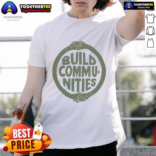 Official Build Communities T-Shirt featuring a bold logo and vibrant colors, perfect for community-focused events.